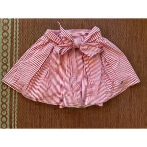 Vintage Hollister Red Candy Striped Ruffle Mini Skirt Size Medium